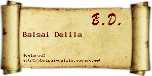 Balsai Delila névjegykártya